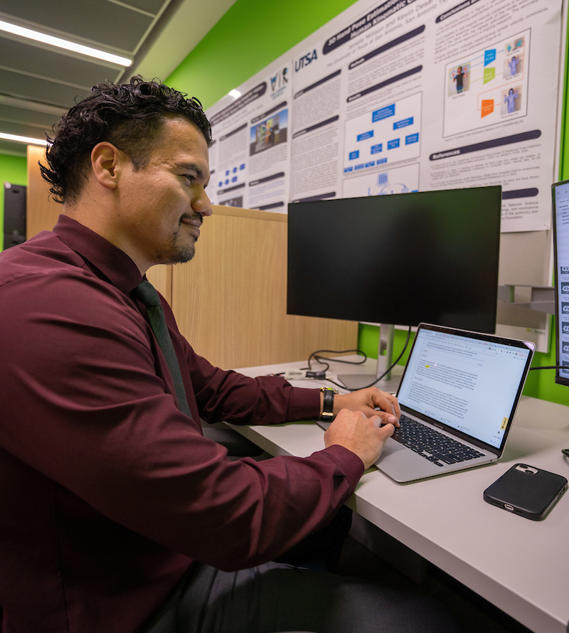 Student at computer