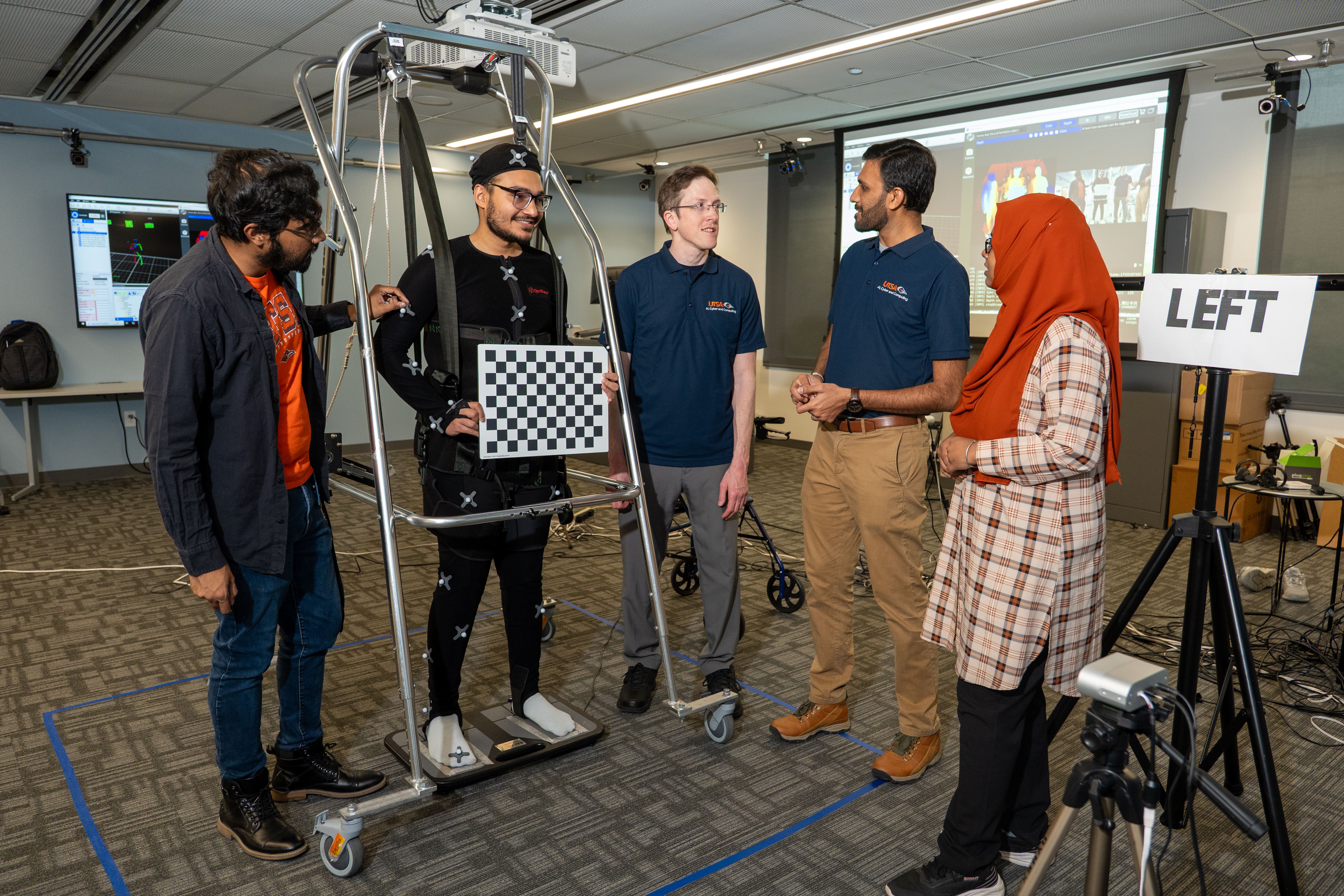 Kevin Desai with students