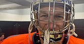 Joe Spracklen in hockey mask.