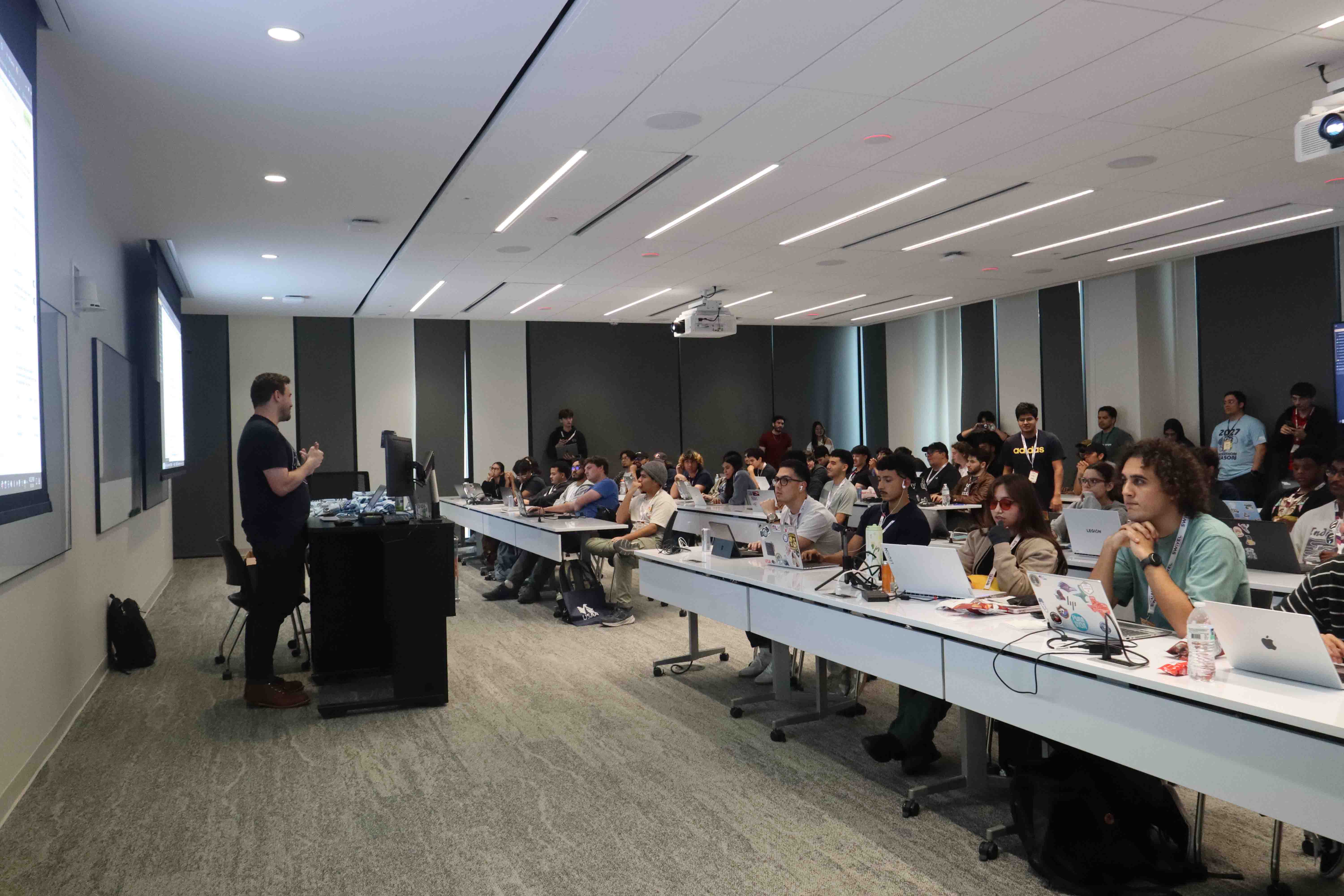 Participants at RowdyHacks XII during a breakout session.